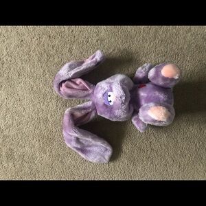 FLOPSY PURPLE RABBIT PLUSH STUFFED ANIMAL WITH RED HEART. 8”